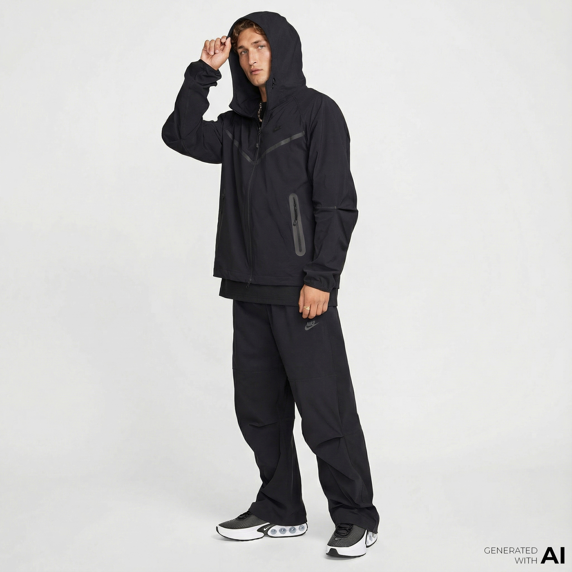  Nike Tech Woven Erkek Siyah Eşofman Altı