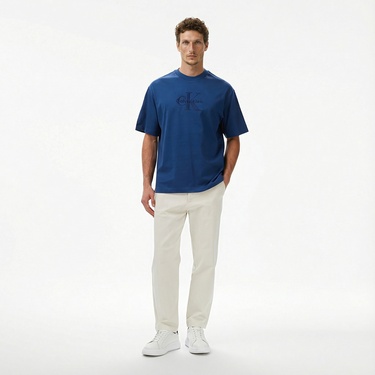  Calvin Klein Jersey Erkek Mavi T-Shirt