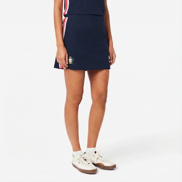 Lacoste Kadın Renk Bloklu Lacivert Etek