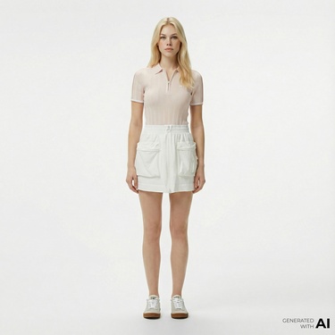  Lacoste Kadın Regular Fit Beyaz Etek