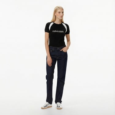  Calvin Klein Liquid Shine Sculpt Kadın Siyah Triko