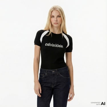  Calvin Klein Liquid Shine Sculpt Kadın Siyah Triko