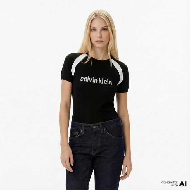  Calvin Klein Liquid Shine Sculpt Kadın Siyah Triko