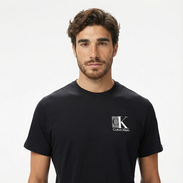  Calvin Klein Abstract Graphic Erkek Siyah T-Shirt