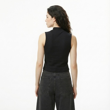  Calvin Klein Woven Label Kadın Siyah T-Shirt
