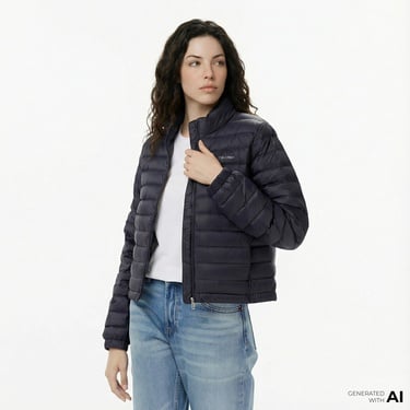  Calvin Klein Ultra Lightweight Down Puffer Kadın Lacivert Ceket