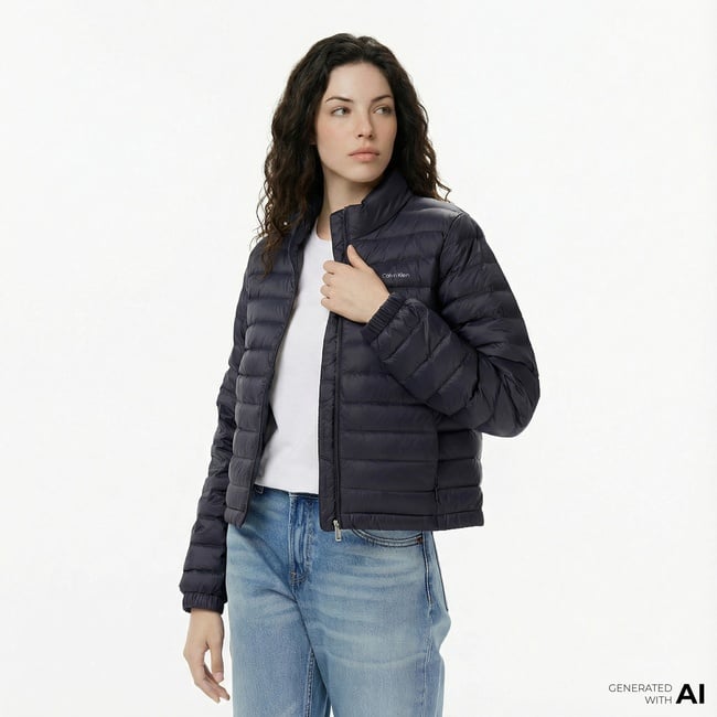  Calvin Klein Ultra Lightweight Down Puffer Kadın Lacivert Ceket
