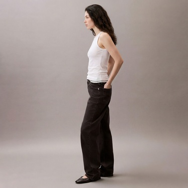  Calvin Klein Solid Tank Kadın Beyaz T-Shirt