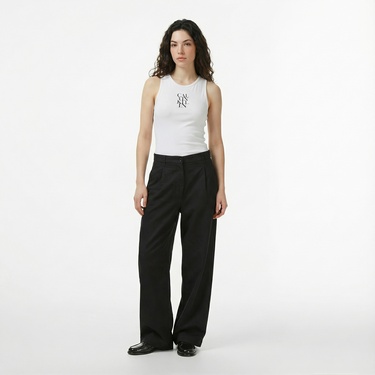  Calvin Klein Solid Tank Kadın Beyaz T-Shirt