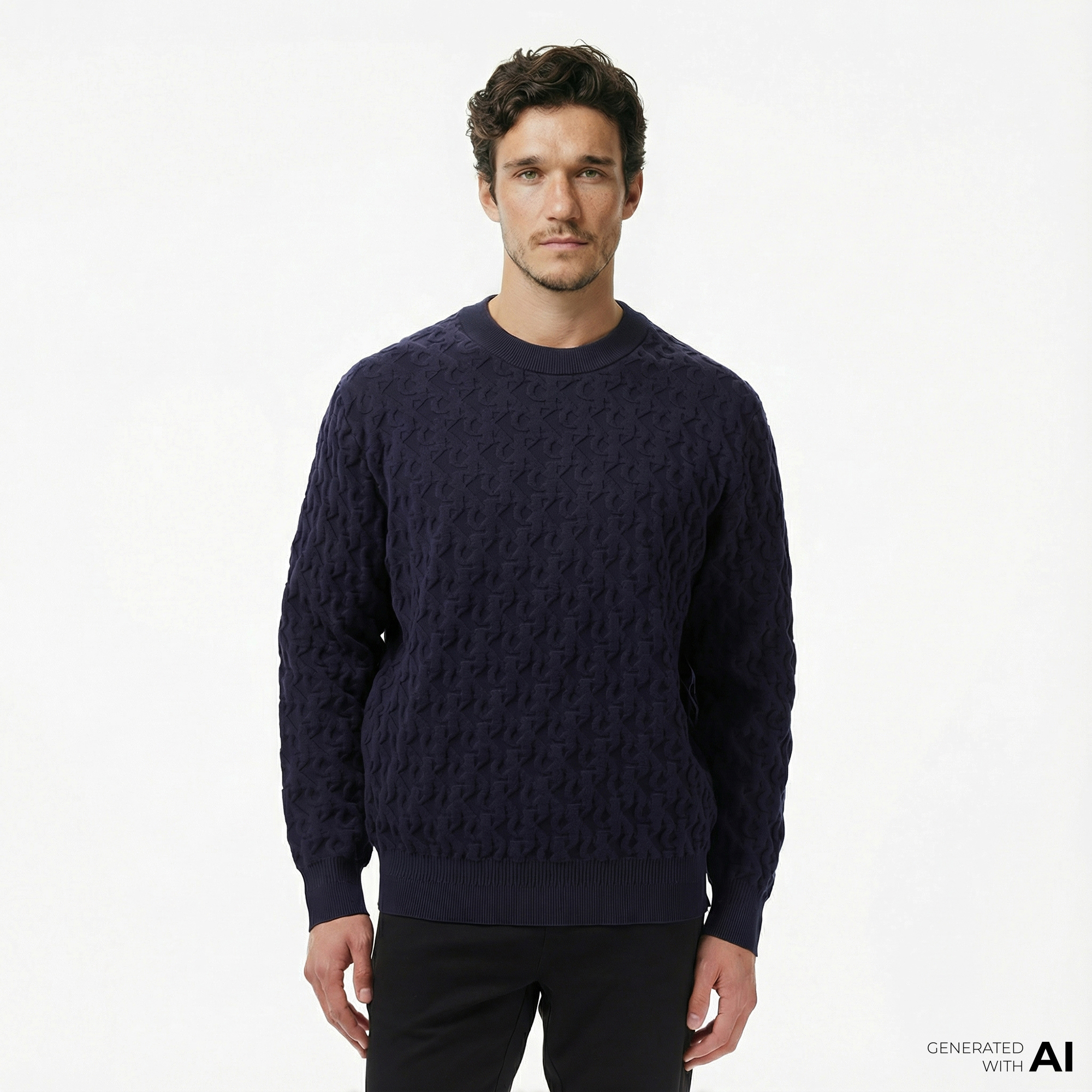  Calvin Klein Erkek Lacivert Kazak