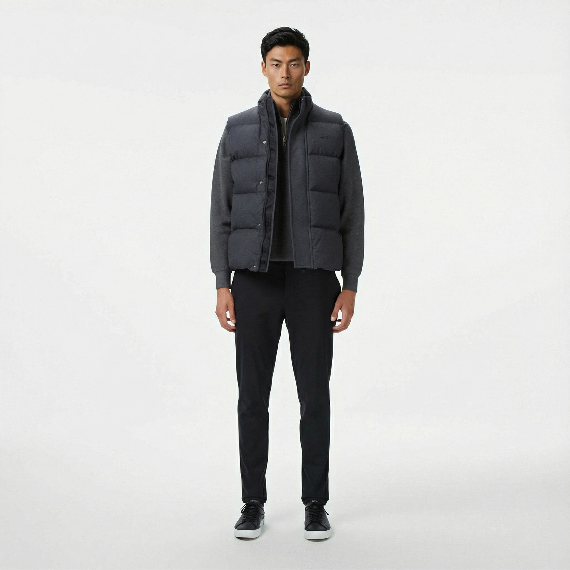 Lacoste Erkek Dik Yaka Koyu Gri Yelek