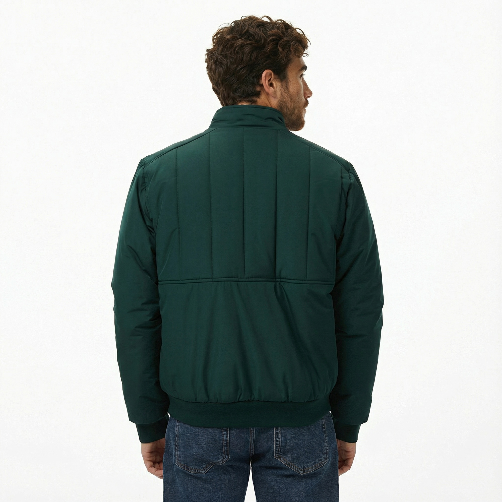 Lacoste Erkek Dik Yaka Koyu Yeşil Mont