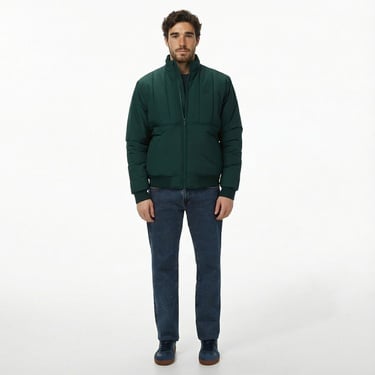  Lacoste Erkek Dik Yaka Koyu Yeşil Mont