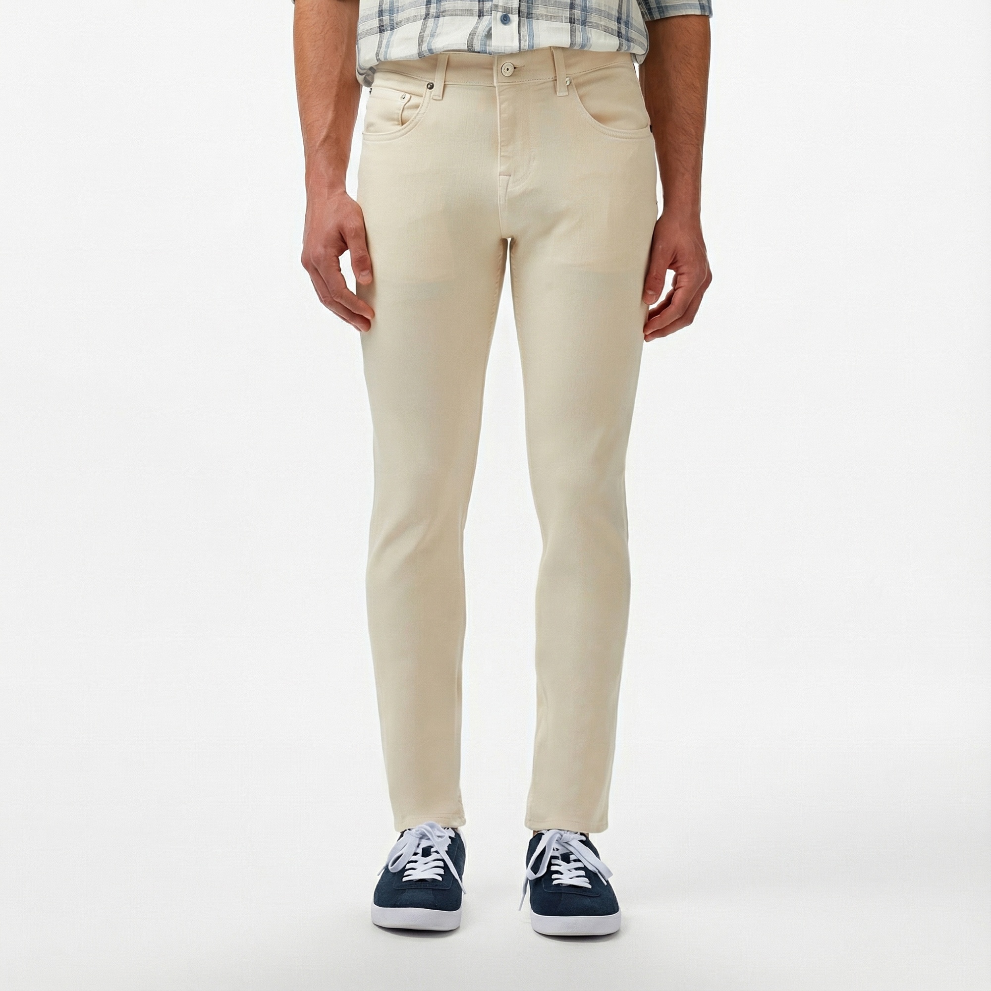 Lacoste Erkek Slim Fit Krem Jean Pantolon