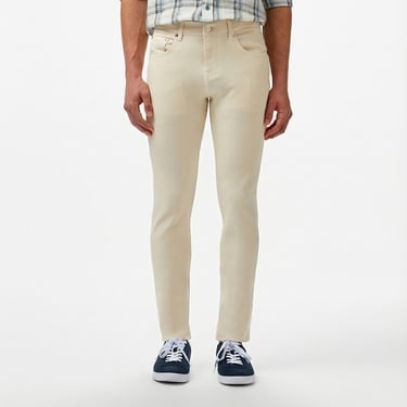  Lacoste Erkek Slim Fit Krem Jean Pantolon