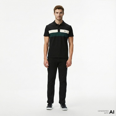  Lacoste Erkek Slim Fit Siyah Jean Pantolon