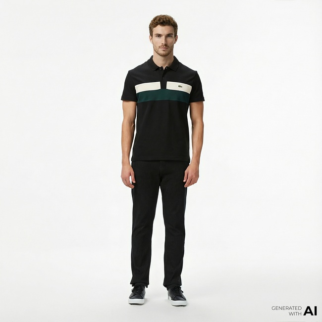  Lacoste Erkek Slim Fit Siyah Jean Pantolon