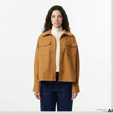  Lacoste Kadın Kahverengi Gömlek