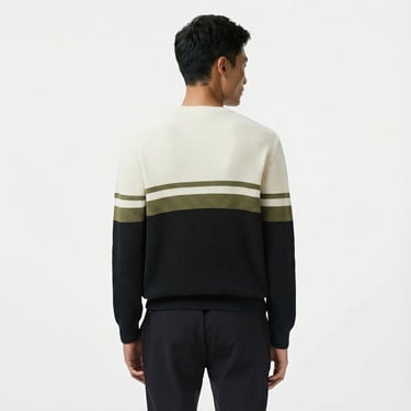  Lacoste Erkek Classic Fit Bisiklet Yaka Renk Bloklu Siyah Kazak