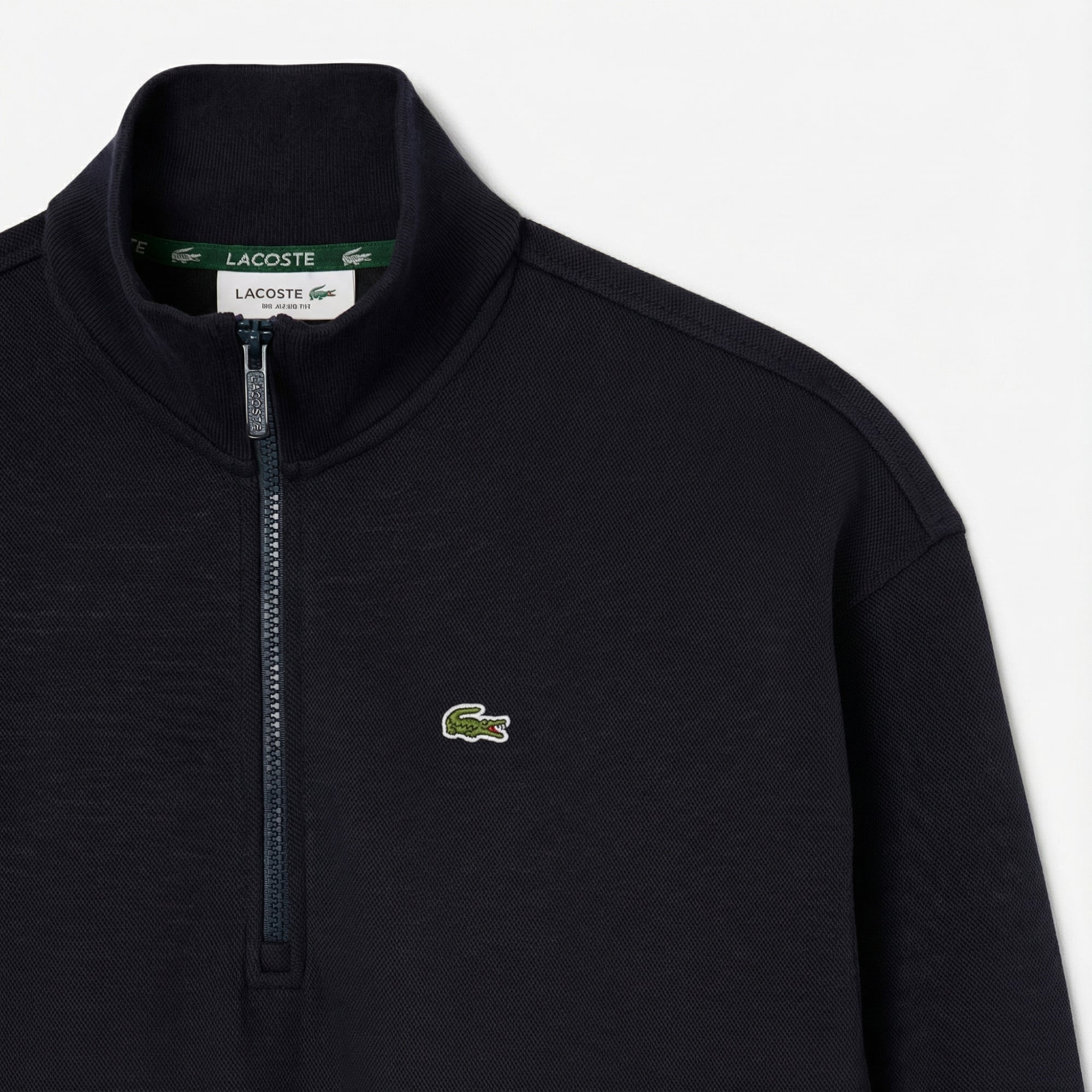 Lacoste Kadın Relaxed Fit Yarım Fermuarlı Lacivert Sweatshirt