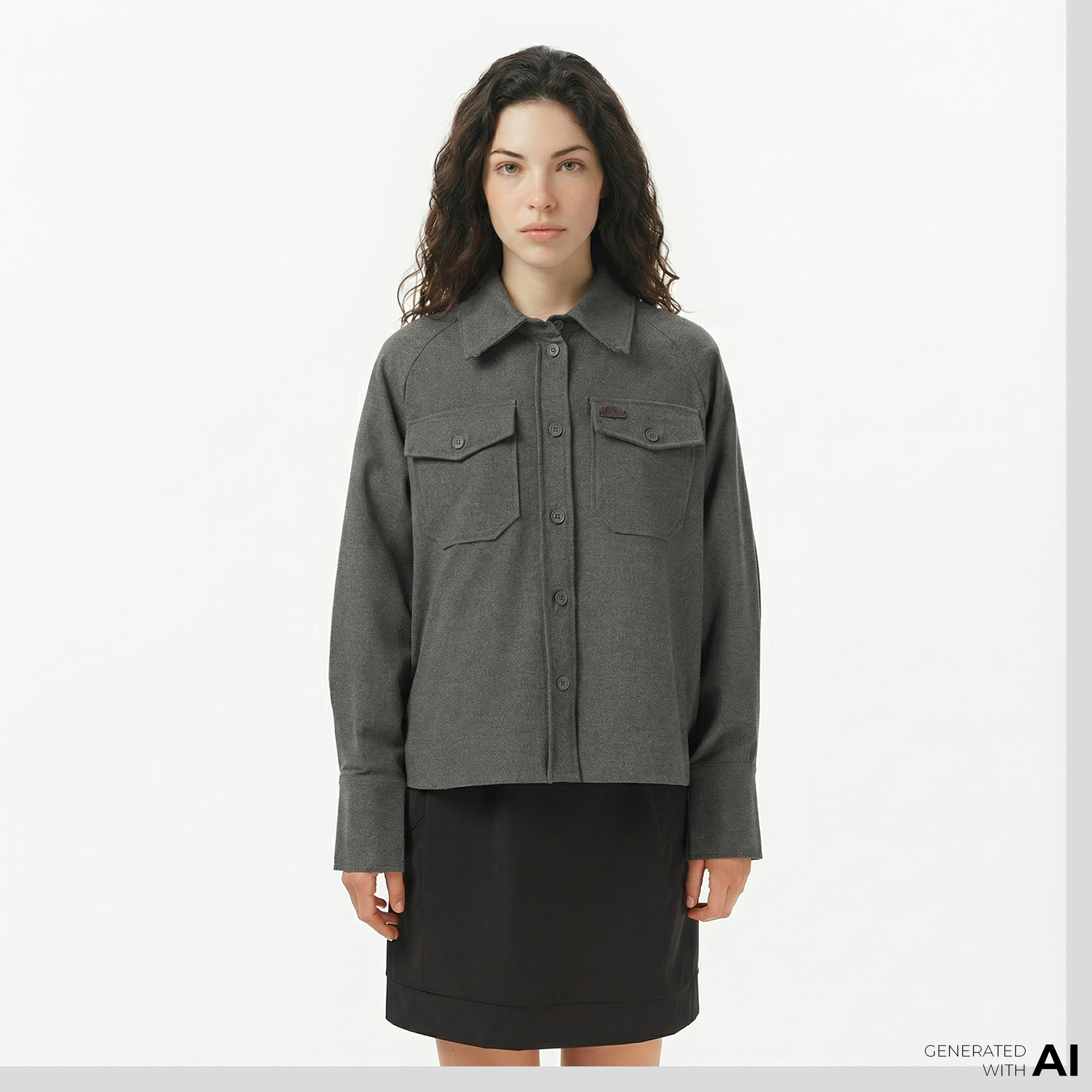  Lacoste Kadın Koyu Gri Gömlek