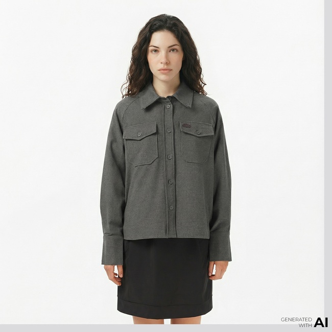  Lacoste Kadın Koyu Gri Gömlek