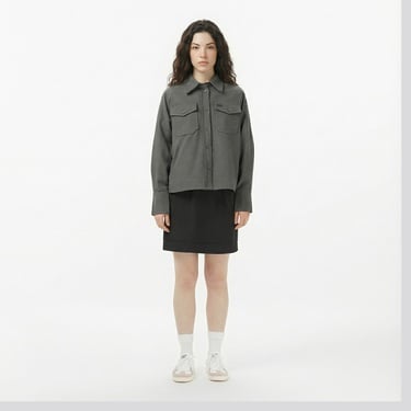  Lacoste Kadın Koyu Gri Gömlek