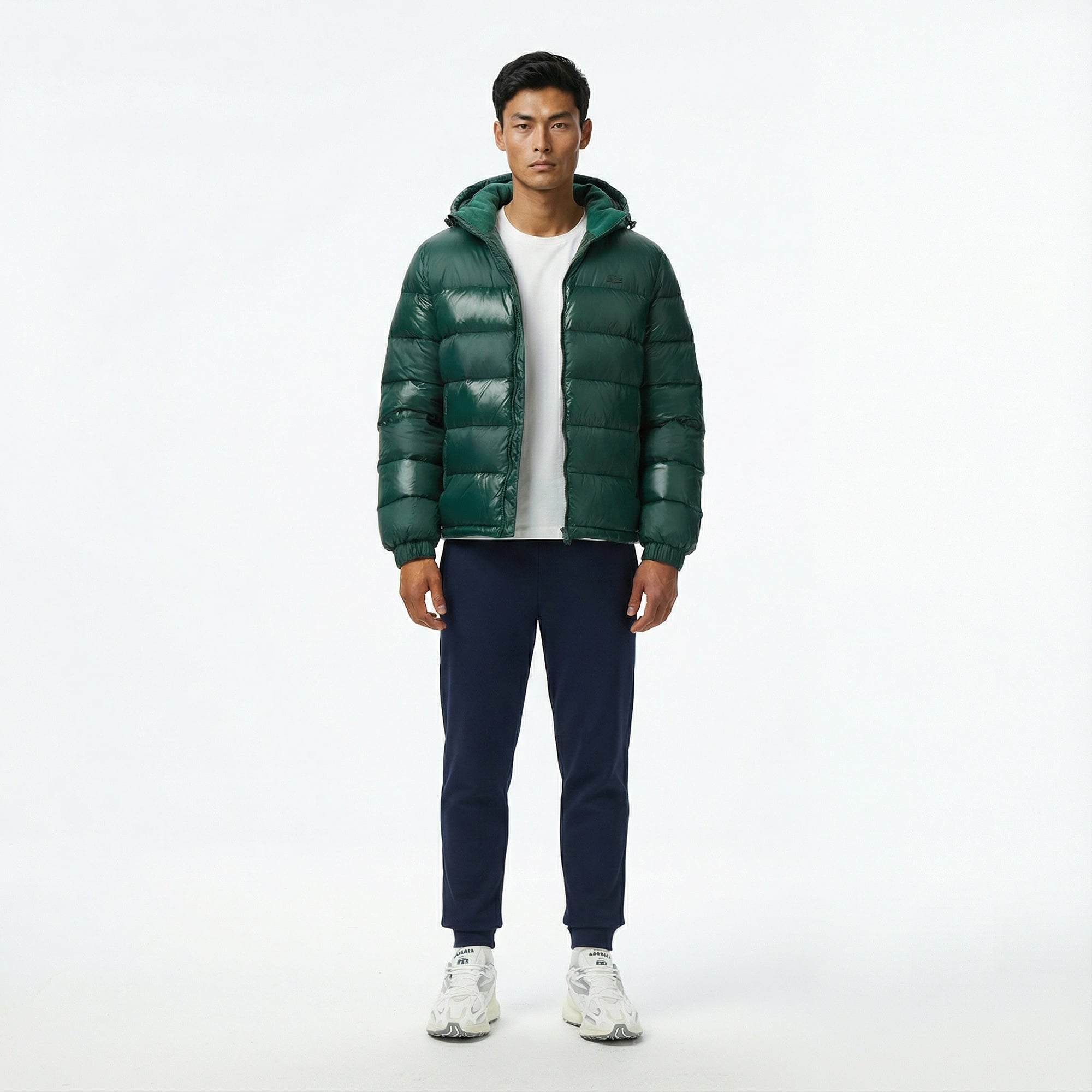 Lacoste Erkek Kapüşonlu Koyu Yeşil Mont