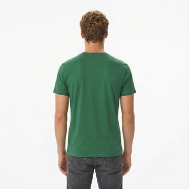  Lacoste Erkek Slim Fit Bisiklet Yaka Koyu Yeşil T-Shirt