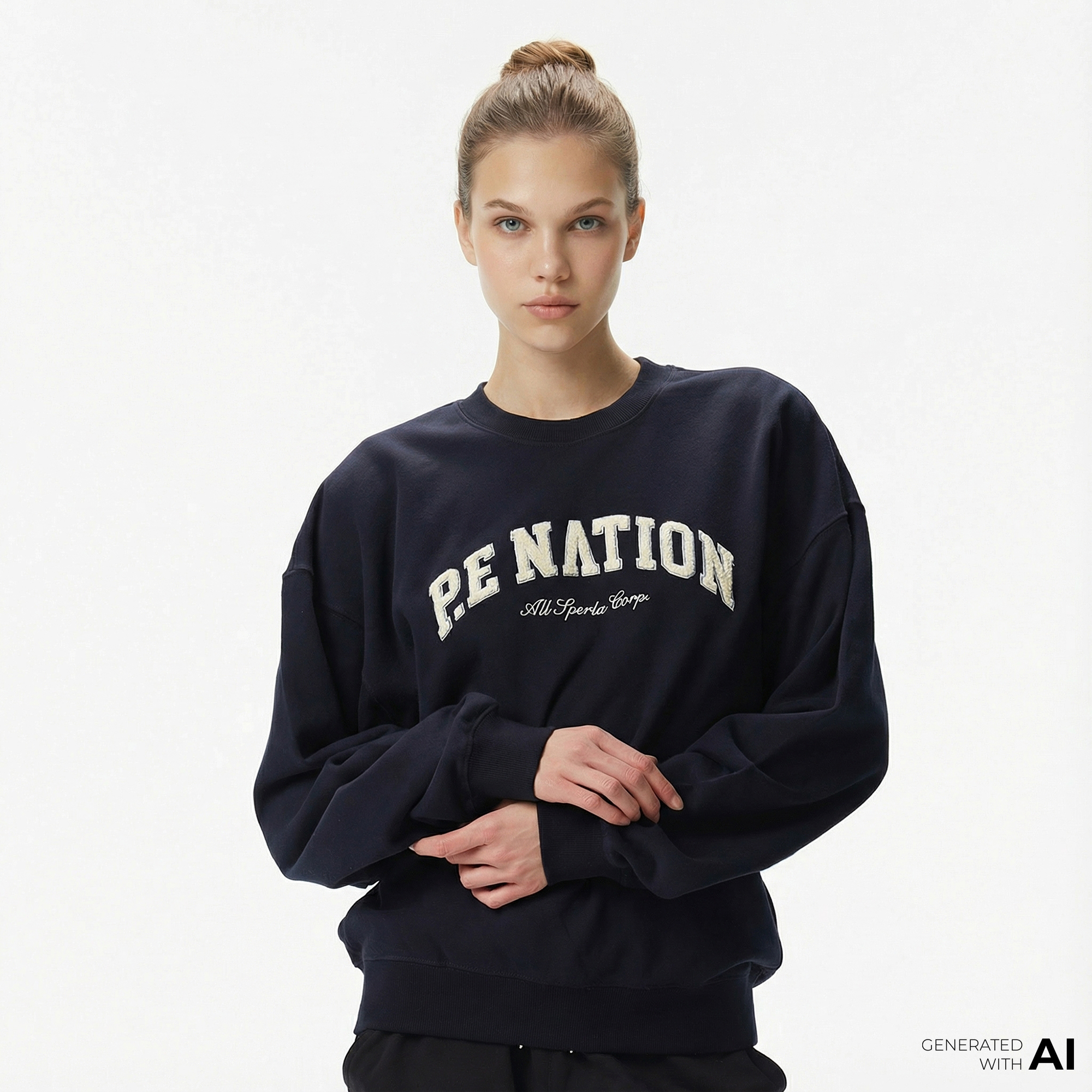  P.E Nation Heritage Kadın Koyu Lacivert Sweatshirt
