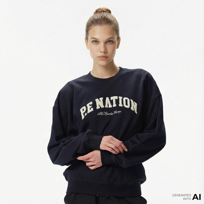  P.E Nation Heritage Kadın Koyu Lacivert Sweatshirt