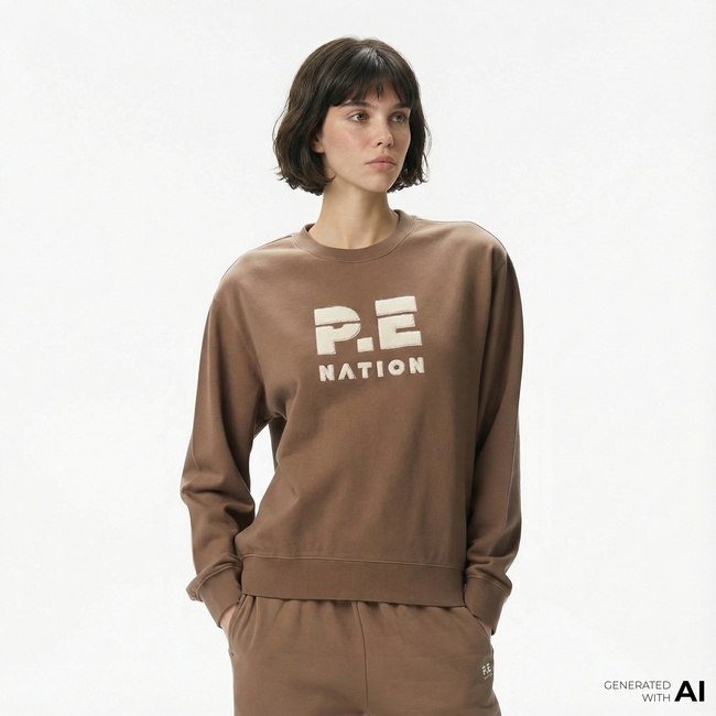  P.E Nation Heads Up 2 Kadın Kahverengi Sweatshirt