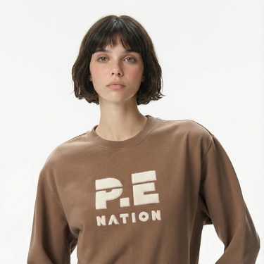  P.E Nation Heads Up 2 Kadın Kahverengi Sweatshirt
