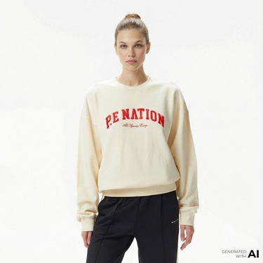  P.E Nation Heritage Kadın Krem Rengi Sweatshirt