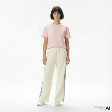  P.E Nation Align Kadın Beyaz Krem Rengi Pantolon