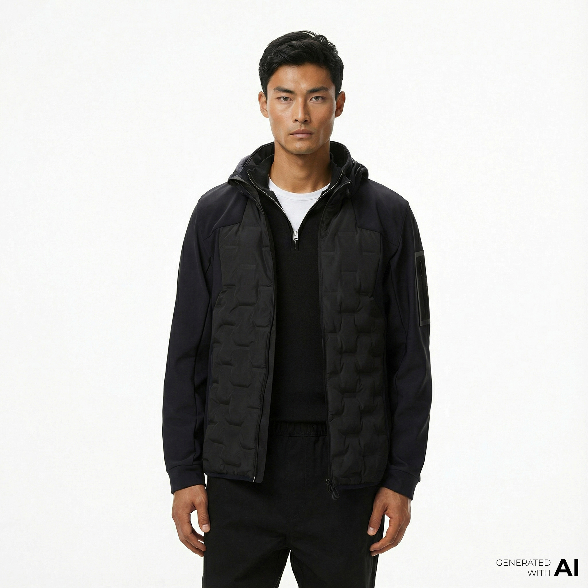  Boss Down Hybrid Erkek Siyah Ceket