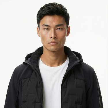  Boss Down Hybrid Erkek Siyah Ceket