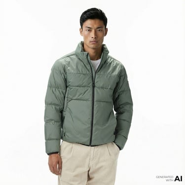  Boss Urbanex Puffer Erkek Yeşil Mont