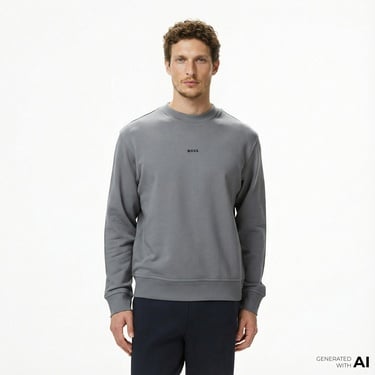  Boss Erkek Gri Sweatshirt