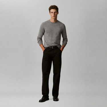  Calvin Klein Supima Cotton Crew Erkek Gri Triko