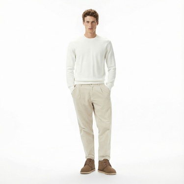  Calvin Klein Supima Cotton Crew Erkek Beyaz Triko