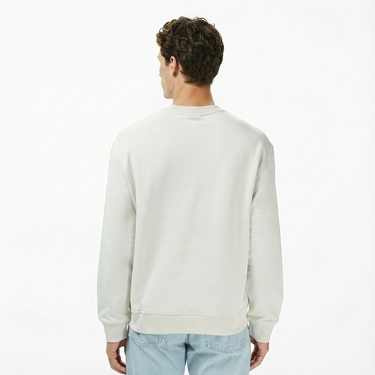  Calvin Klein Terry Monogram Erkek Beyaz Sweatshirt