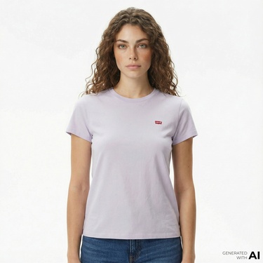  Levi's Perfect Kadın Lila T-Shirt