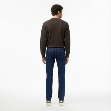  Lacoste Erkek Regular Fit Lacivert Jean Pantolon