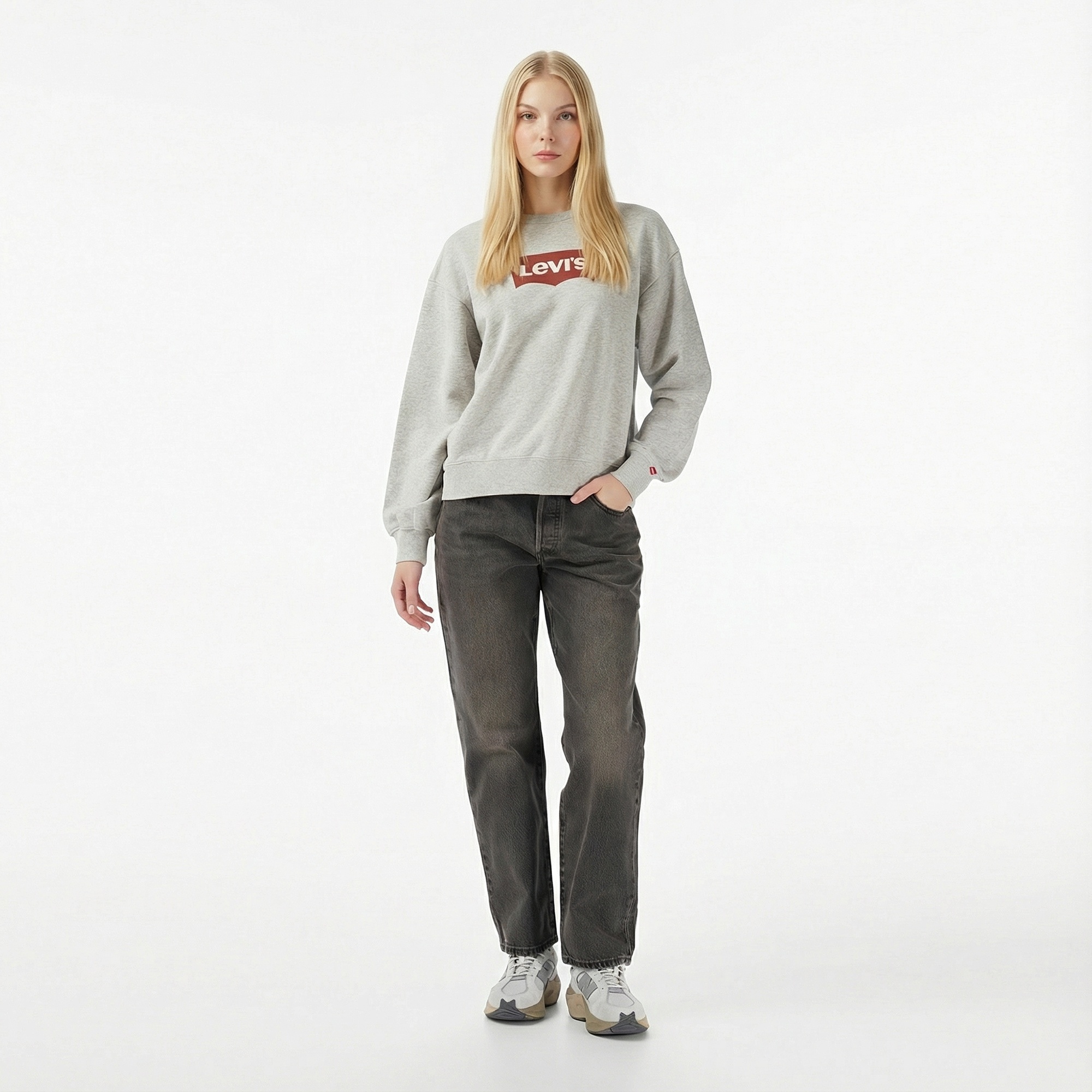 Levi'S Iconic Heritage Kadın Gri Sweatshirt