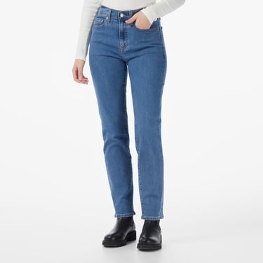  Levi's 724 High Rise Straight Rolling River Kadın Koyu Mavi Jean