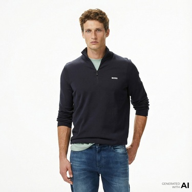  Boss Ever-X Erkek Lacivert Triko