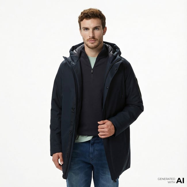 Boss Hexatech Erkek Lacivert Parka