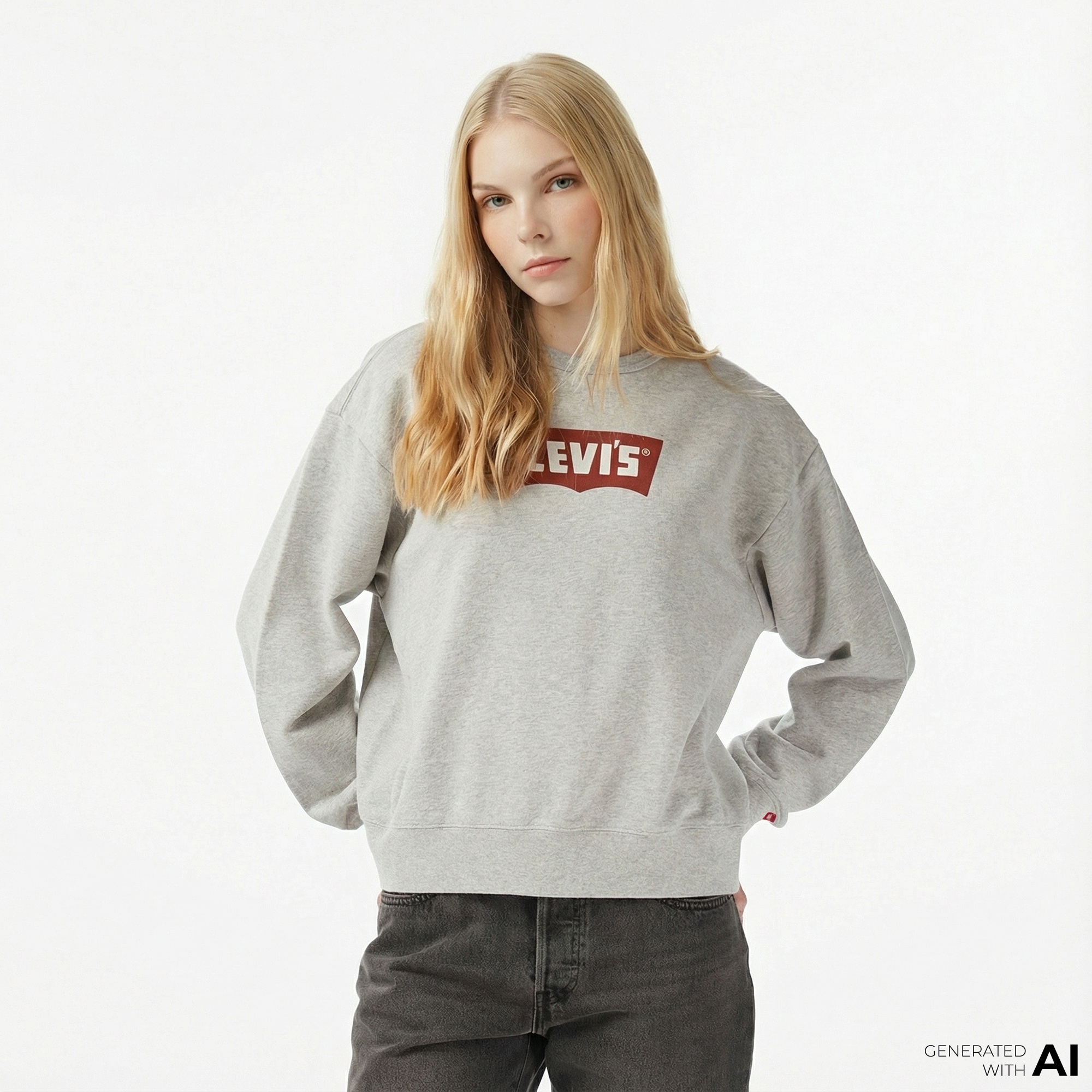 Levi'S Iconic Heritage Kadın Gri Sweatshirt