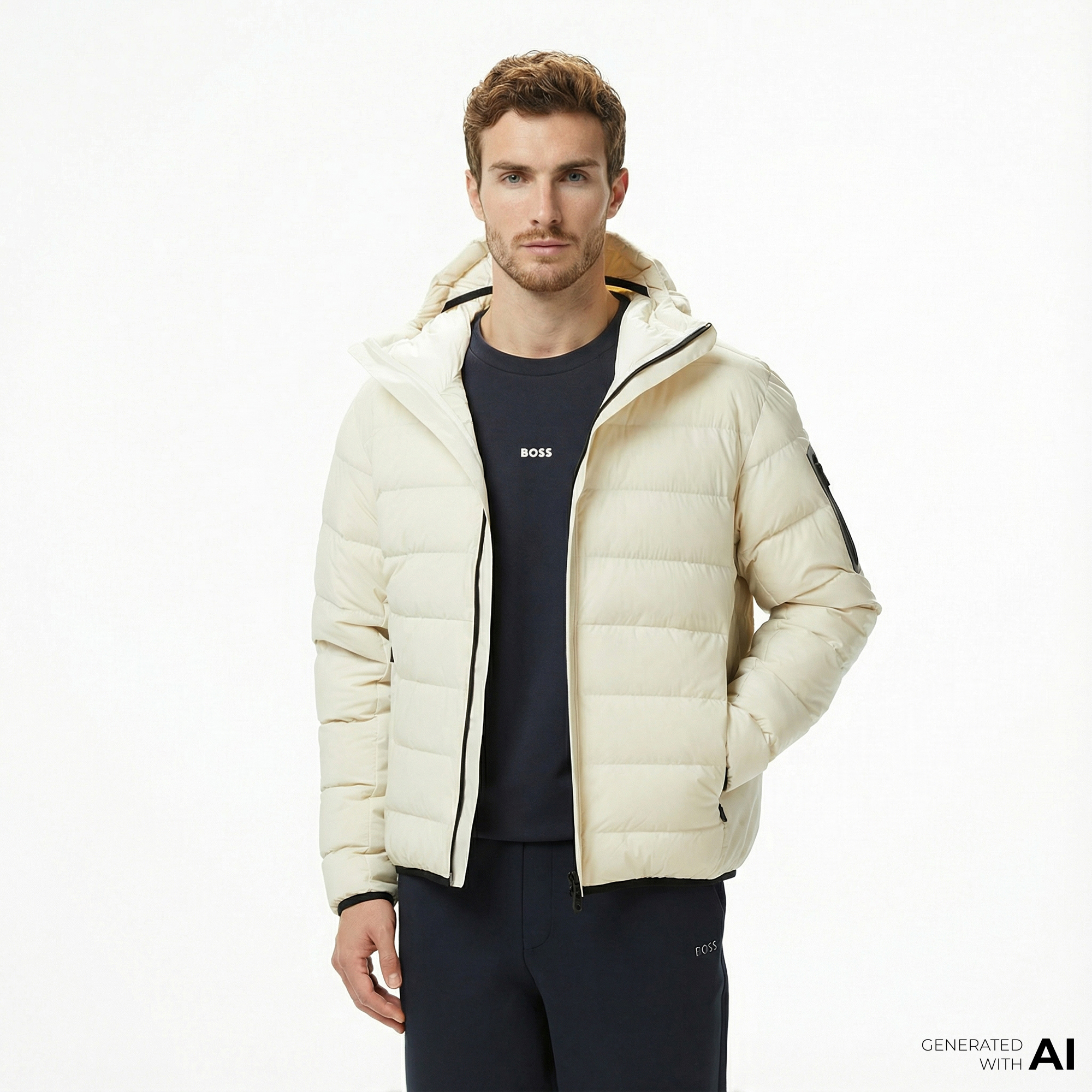  Boss Riplite Erkek Beyaz Mont